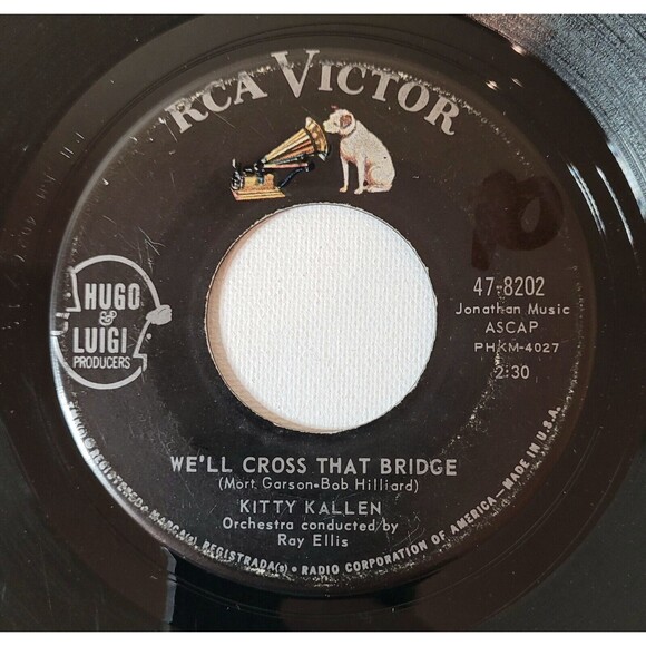 Kitty Kallen 45 RPM - I'll Teach You How To Cry / We'll Cross That Bridge VG - Picture 2 of 2